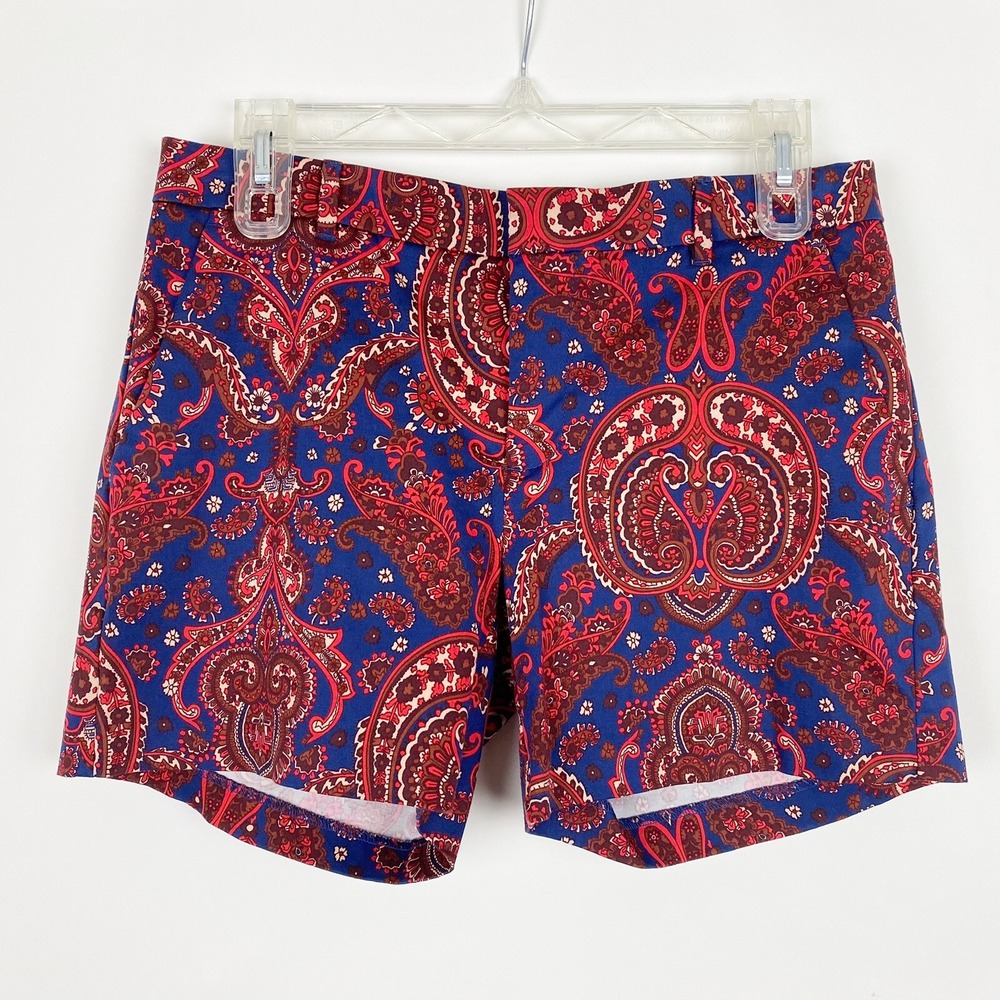 Banana Republic Clean Short Paisley Print Cotton Stretch 5" Shorts Womens 2
